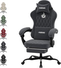 Ergonomic Gaming Chair Video Gamer Chairs Gaming Computer Chairs Gamer Chairs for Adults Massage Lumbar Support Swivel Height Adjustable Headrest Backrest Grey