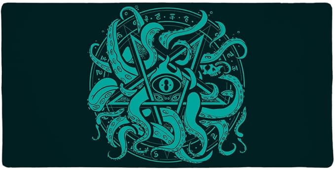 Cthulhu Elder Sign Pentagram Large Gaming Mouse Pad Desk Mat with Stitched Edges Non-Slip Base for Gamer Home and Office