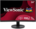 ViewSonic VA2416C 24 Full HD 1080p Frameless Curved Monitor with Variable Refresh Rate Eye Care HDMI and DisplayPort Inputs for Home and Office (Renewed)