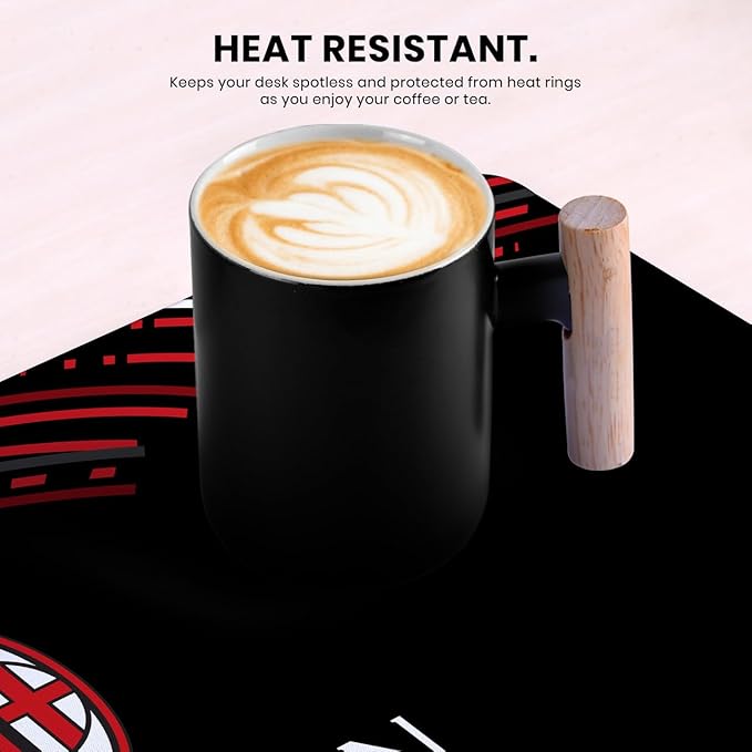 Head Case Designs Officially Licensed AC Milan Curved Crest Logo 23.62 x 11.81 x 0.12 inches (600 x 300 mm) - L Gaming Office Desk PC Keyboard Mouse Mat Pad