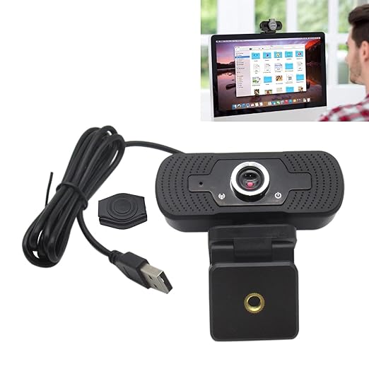 1080p Full HD Camera with 75 Degree Viewing Angle Laptop Mac Desktop Camera for Video Calls Plug-and-Play Video Calls Built-in Microphone