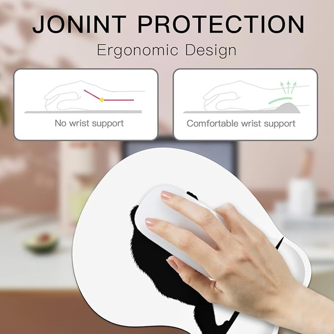 Mousepad Bigfoot Holding Heart Sasquatch Ergonomic Wrist Support Non-Slip Base Mouse Mat with Wrist Rest Computer Mousemat for Desk Work Accessories Pad