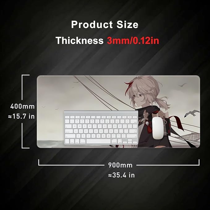 Genshin Impact Gaming Mouse Pad - Large Durable Non-Slip Rubber Base - Kaedehara Kazuha 335.4 x 15.7 Inch