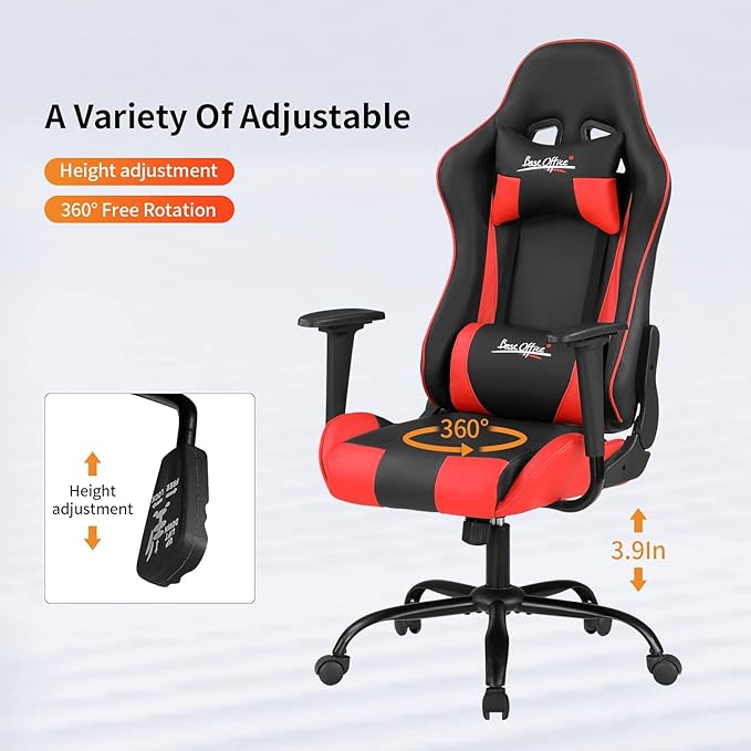 Gaming Chair for Adults PC Chair Silla Gamer Chair Gaming Chair Cheap Recliner Game Chair Ergonomic Desk Chair with Headrest Lumbar Support High Back Video Game Chairs for Kids Ages 8-12