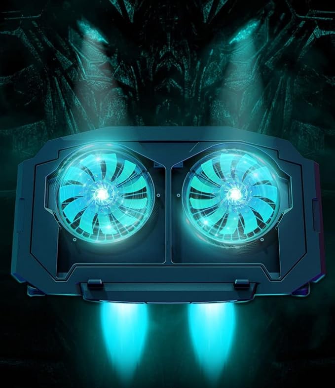Laptop Fan Cooling Pad for 12-17.3 Laptops 2 Cooler Fans with Blue/Red Lights for Home and Office Use (Color : Blue Light) (Red Light)