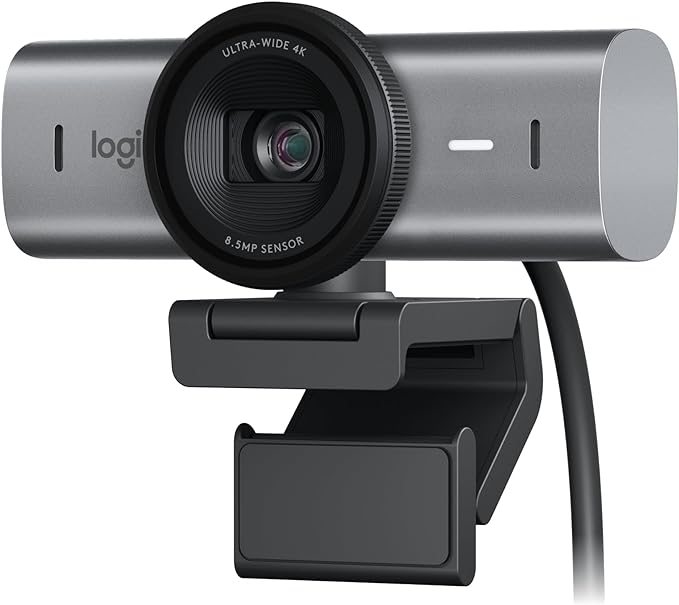 Logitech MX Brio Ultra HD 4K Webcam for Collaboration and Streaming 1080p 60 FPS Show Mode Works with Microsoft Teams Zoom Google Meet Nintendo Switch 2 Graphite