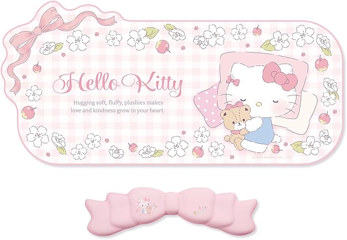 Kawaii Anime Mouse Pad Wrist Rest Support Set - Non-Slip Desk Mat and Memory Foam Bowknot Wrist Rest for Keyboard and MousePerfect for Gaming or Home Office Work - FlowerCat