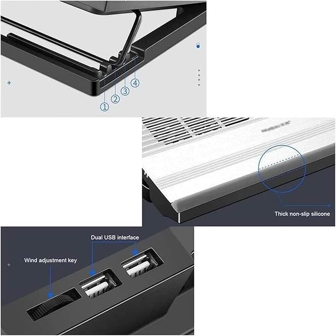 10-15.6 Laptop Cooler Cooling Pad | Ultra Slim Portable 2 Quiet Big Fans 1300RPM with USB Line Built in | Simple and Easy Use Design (Color : B) (A)