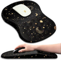 Ergonomic Wrist Rest Support Mouse Pad Massage Design Relief Carpal Tunnel Pain Entire Memory Foam Non-Slip Computer Mouse Pads for Wireless Starry Sky