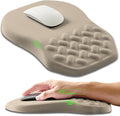 Ergonomic Slope Mouse Pad Wrist Support Wrist Rest Mousepad for Carpal Tunnel Pain Relief with Massage Bulge and Slow Rebound Memory Foam (12x8 inch Apricot)