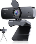 4K Webcam for PC with Stable Auto Focus Smooth Video 2 Noise-Cancelling Microphones USB Plug &amp Play with Adjustable Stand Ideal for Online Teaching Meetings and Remote Communication