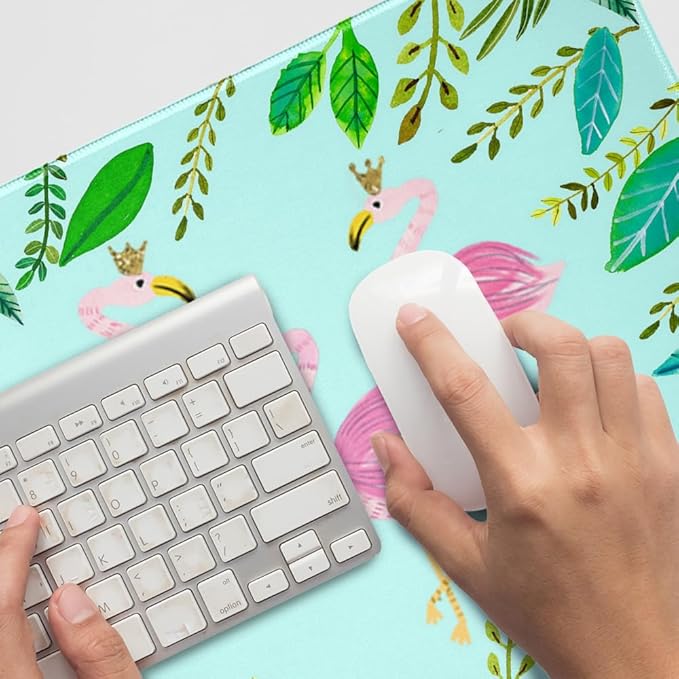 You are Fabulous Flamingos Princesses Crowns Large Gaming Mouse Pad Desk Mat with Stitched Edges Non-Slip Base