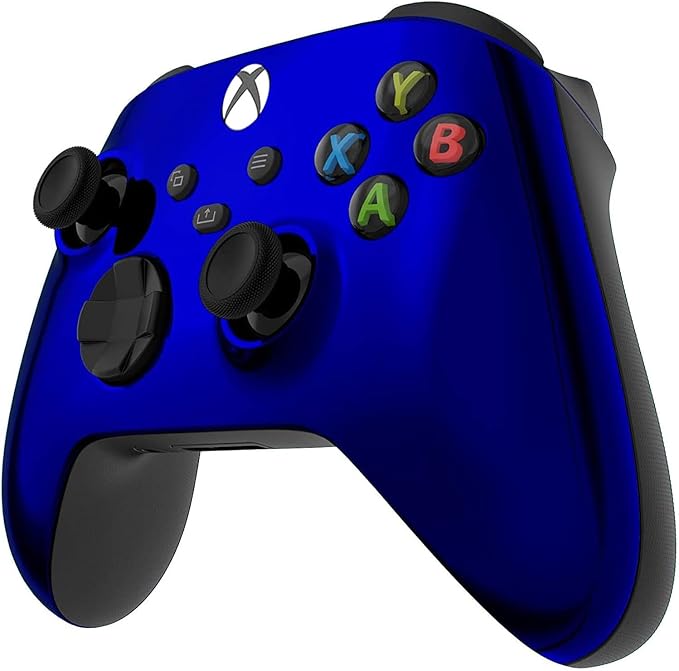 Custom Controllerzz Wireless Controller for Microsoft Xbox Series X/S &amp Xbox One - Custom Soft Touch Feel - Custom Xbox Series X/S Controller (X/S Blue Chrome)
