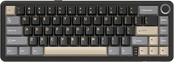 MAMBASNAKE Attack Shark X66 Gasket Wireless Mechanical Keyboard with Volume Knob60% BT/2.4GHz/Wired Gaming KeyboardRGB BacklitOEM Tri-Color PBT keycaps66 Keys Hot Swappable for PC/MACStarblack