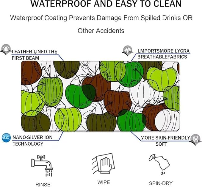 Mouse Pad XXL Fruit Plant Gaming Mousepad 47.2x23.6x0.12 inch Mousepad with Stitched Edgeswith Non-Slip Rubber Base Improved Precision and Speed Waterproof Protector Desk Accessories Gifts 2-4O65