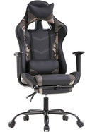 BestOffice | Ergonomic Gaming Chair | Camo | Reclining Computer Chair with Lumbar Support Headrest Pillow Adjustable Footrests | 360 Swivel with Heavy Duty Wheels | for Home &amp Office