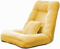 Floor Chair Folding Sofa Adjustable Positions Padded Lazy Sofa with Pillow Back Support Floor Gaming Chair for Reading Bedroom(Yellow)