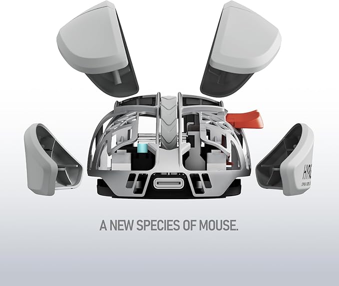 LOFREE Hypace Ultra-Lightweight Wireless Gaming Mouse 47g PAW3950 Sensor 40K DPI 8K Polling Rate Mg Alloy Frame Tri-Mode(Bluetooth/2.4GHz/Wired) 100Hrs Battery for PC/Mac (Jet Black)