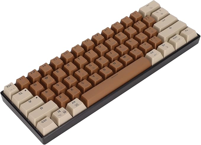 Wired Mechanical Keyboard 61 Keys Mechanical PC Gaming Keyboard Color Mixing Quick Response Ergonomic Wired Keyboard for for Android for iOS (Blue Switch)