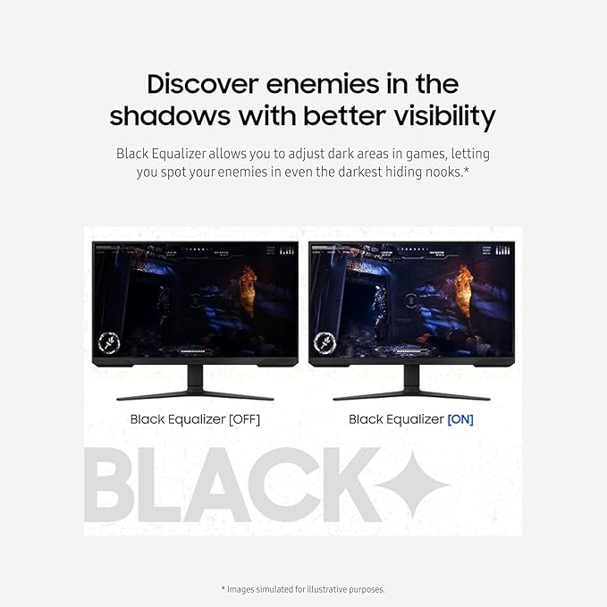 Samsung 24-Inch Monitor |Odyssey Gaming Series | FHD 1ms 180Hz | AMD FreeSync | Eye Saver Mode | Adjustable Stand | Black Equalizer | Virtual Aim Point | Flicker-Free
