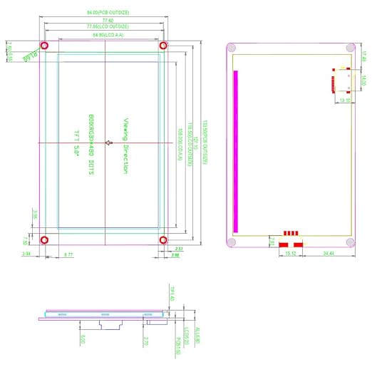Nextion 5 inch HMI Display Resistive Touch Screen 5V TFT LCD 800x480 for Arduino ESP32 Board (NX8048T050)