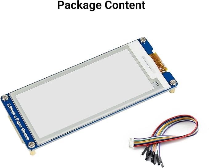 2.9inch e-Paper Display Module 296x128 Resolution 3.3V/5V Two-Color epaper Display E-Ink Screen Module SPI Interface Compatible with Raspberry Pi/Arduino/Jetson NanoSupport Partial Refresh
