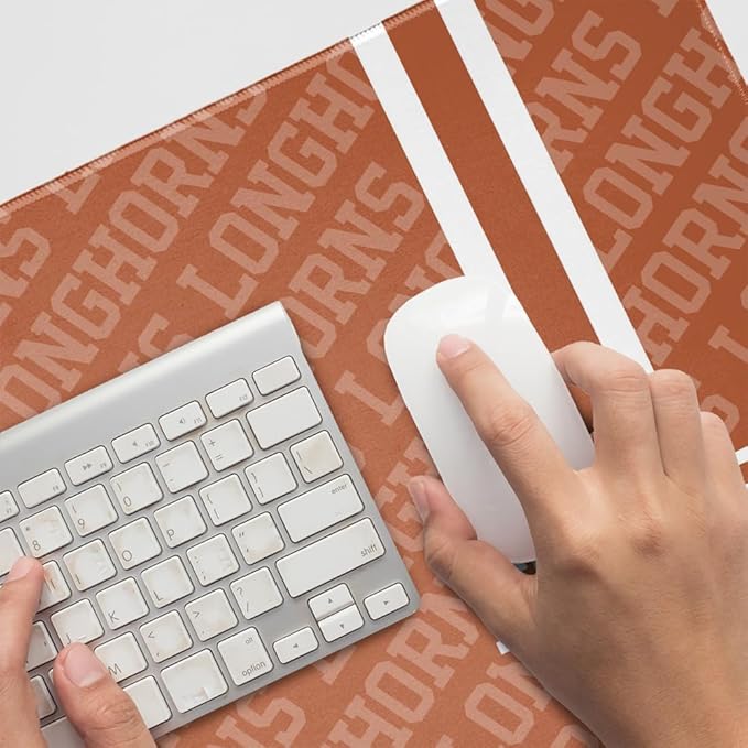 University of Texas Longhorns Hook 'em Horns Large Gaming Mouse Pad Desk Mat with Stitched Edges Non-Slip Base for Gamer Home and Office 31.5 x 15.7