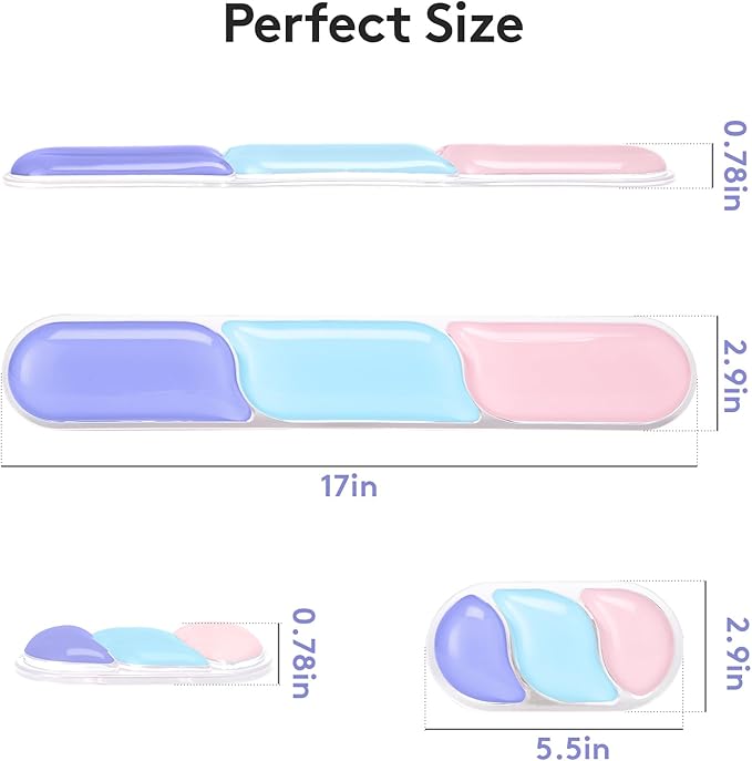 Upgrade Wrist Rest for Keyboard and Mouse Ergonomic Gel Keyboard Wrist Rest Support Set Easy Typing Pain Relief Mousepad for Office Gaming Purple Blue Pink
