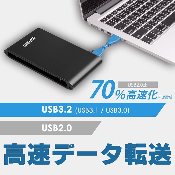 SP Silicon Power Portable Hard Drive 2TB 2.5 USB 3.0/2.0 Shockproof Waterproof Armor A80 Black SP020TBPHDA80S3K