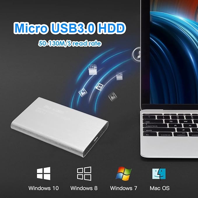 Connectors YD0011 External Hard Drive USB 3.0 Portable HHD Aluminum Shell Round Edge - (CN Cable Length: 160g)