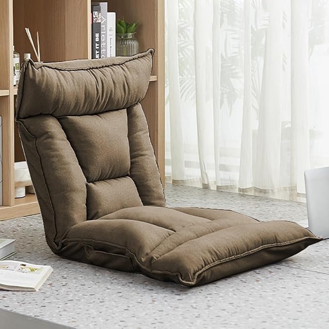 Floor Chair Floor chair with backrest foldable and headrest lazy sofa meditation chair window chair floor chair for adults comfortable armless lounge chair gaming chair ideal for reading (/Lig
