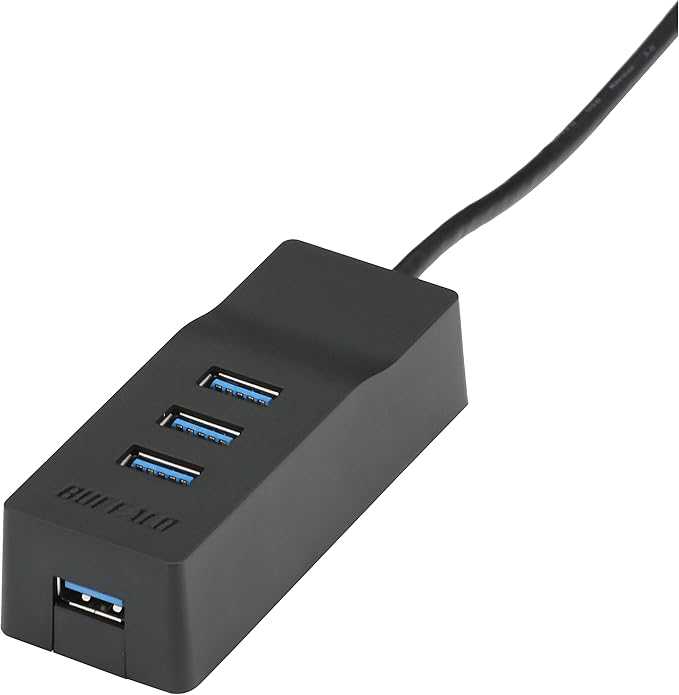 Buffalo Buffalo USB 3.0 Self-Powered 4-Port Hub Black for External Hard Drives Top Insertion Model BSH4A115U3BK (Windows/Mac Compatible)