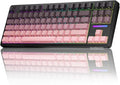 AUSDOM H87 Wireless Mechanical Gaming Keyboard: 10000mAh Battery 2.4G/BT5.3/USB-C Hot Swappable Custom Keyboard with RGB Backlit Side Printed PBT Keycaps 15-Layer Gasket Structure Black Pink