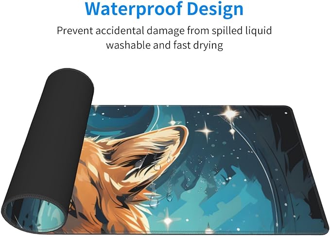 A Wolf That Overlooks Everything Large Mouse Pad XL Extended Gaming Pad Waterproof Desk Mat for Desktop Keyboard Non Slip Mousepad for Office Game Home 32.15x11.8