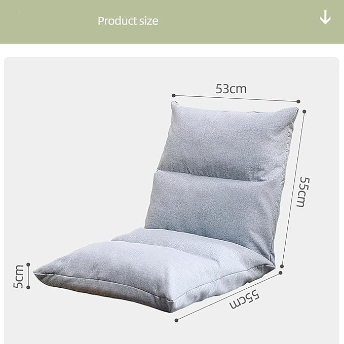 ELEFOCUS Adjustable Floor Chair with 6 Gears Breathable Gaming Sofa for Adults Comfy Lazy Chair for Reading Meditating(A)