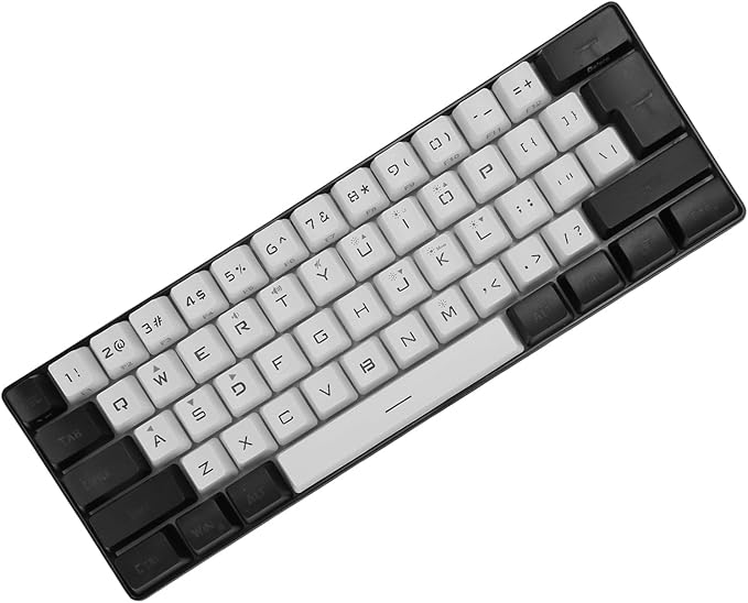 Vikye Wired Gaming Keyboard 61 Keys RGB Backlit Mechanical Gaming Keyboard Wired Gaming Keyboard for Win XP 7 8 10 for OS X (White)