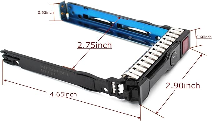 2.5 SFF SAS SATA SSD Hard Drive Carrier Tray Caddy 651687-001 651699-001 Compatible for HP Proliant ML310 DL120 Gen8 G8 Gen9 G9 Server Serie (6-Pack)
