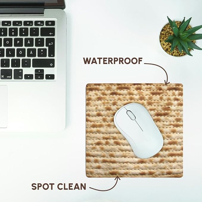3dRose LLC 8 x 8 x 0.25 Inches Mouse Pad Matzah Bread Texture Photo for Passover Pesach Funny Jewish Humor Humorous Matzo Judaism Food (mp_112943_1)