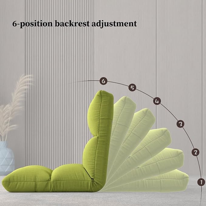 ELEFOCUS 6-Position Floor Chair with Back Support for Adults Folding Floor Gaming Chair Folding Lazy Sofa Chair for Living Room(/Yellow)