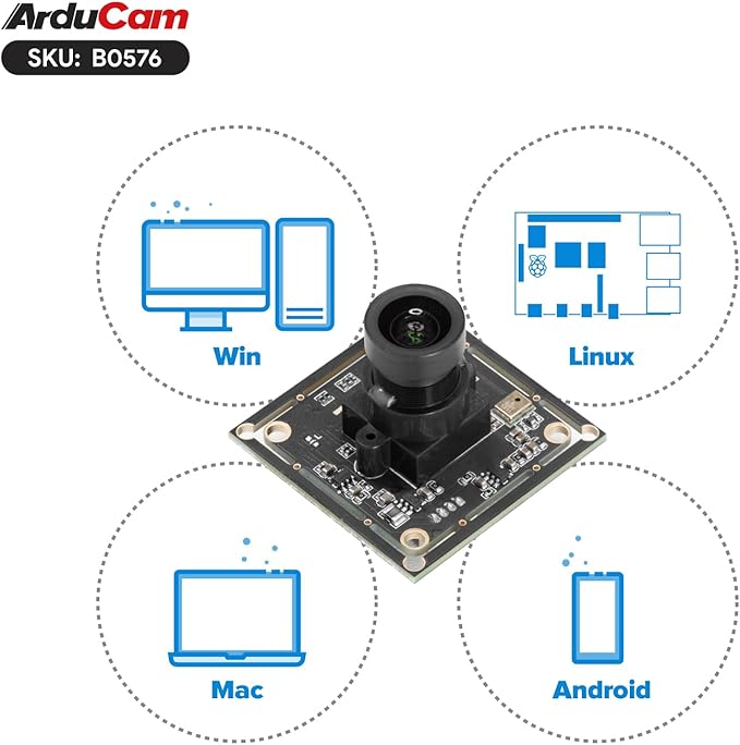 Arducam USB Camera Module 2MP Lightburn Camera IMX662 Ultra Low Light USB2.0 Webcam