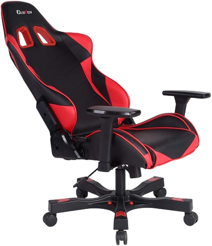 Clutch Chairz Crank Series Gaming Chair - Premium Ergonomic Design Lumbar and Head Support Pillows - Black/Red