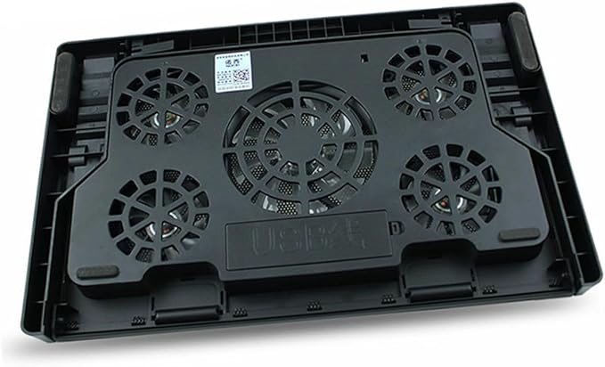 USB Laptop Cooling Pad with 5 Fans Adjustable Cooler Stand Base Anti-Skid Laptop Cooling Device for Gaming and Office Use Black