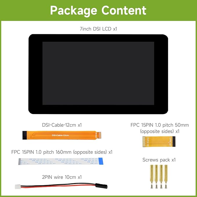 waveshare 7inch Touch Display Compatible with Raspberry Pi 5/4B/3B+/3A+/3B/2B/B+/A+/CM3/3+/4DSI LCD Mini Monitour 800×480 Resolution Capacitive Touch ScreenSmall Display