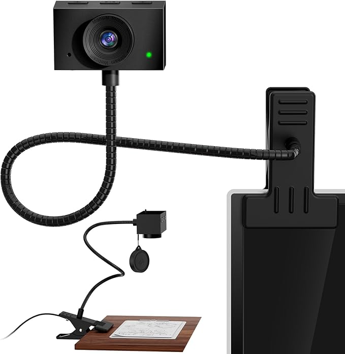 Webcam for PC Laptop Camera USB Webcam with Adjustable Gooseneck Flexible Positioning 1080P Computer Camera for Presentation Desktop Demo Full-Body View Video Call Zoom Teams Skype (Black)