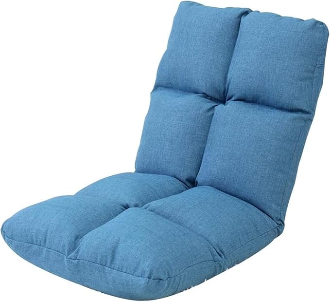 ELEFOCUS Folding Sofa Chair Folding Floor Chair Single Lounger Sofa 5 Gear Adjustment Floor Sofa for Balcony Bay Window(Dark Blue)
