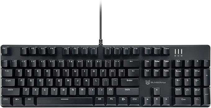 Mechanical Keyboard Gaming Keyboard | Red Switch White Backlit Keyboard | 104 Keys US Layout | Wired Gaming Keyboard | Hot Swappable Mechanical Keyboard | PC Gaming Keyboards (Black)