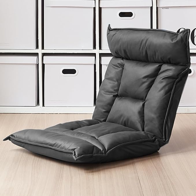 Floor Chair Floor Chair with Backrest Foldable Folding Sofa Chair Lazy Sofa Meditation Chair Window Chair Floor Chair Gaming Padded Sofa Bed Recliner Chair Floor Chairs for Adults (/Black)