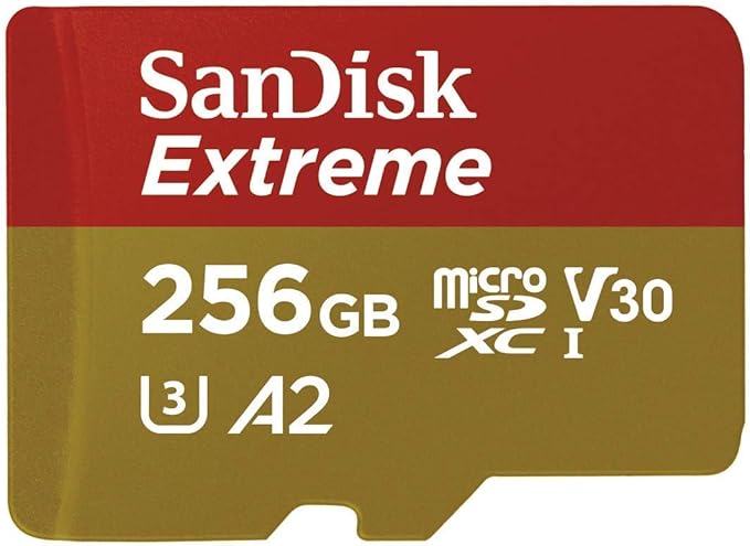 SanDisk Micro SD 256GB Extreme UHS-I Memory Card Compatible with Samsung Galaxy A24 A14 5G A54 5G A34 5G Model Phones SDSQXAV-256G-GN6MN - Bundle with 1 Everything But Stromboli MicroSDXC Reader
