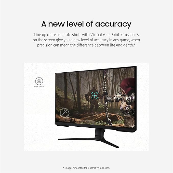 Samsung 24-Inch Monitor |Odyssey Gaming Series | FHD 1ms 180Hz | AMD FreeSync | Eye Saver Mode | Adjustable Stand | Black Equalizer | Virtual Aim Point | Flicker-Free