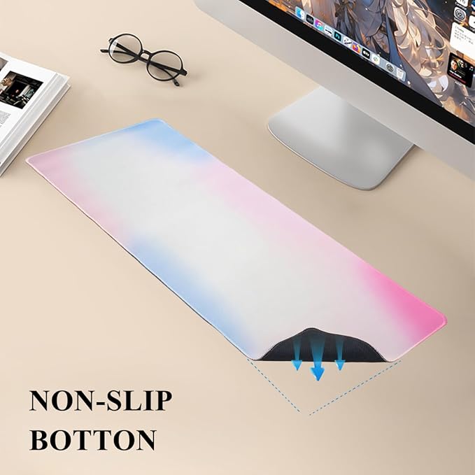 Gaming Desk Mat with Keyboard Wrist Rest Set 4 in 1 Large Mouse Pad &amp Cloud Keyboard Wrist Rest&amp Mouse Wrist Rest&ampCoaster Comfort and Support for Typing and Gaming